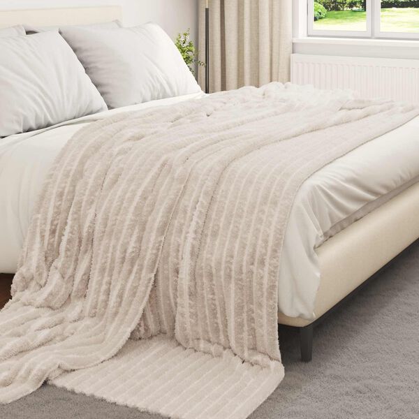 vidaXL Coperte da Pile 6 pcs Beige 240 x 220 cm Panno