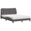 vidaXL Letto con Materasso Hvar Grigio 120x200 cm in Similpelle