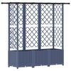 vidaXL Letto Rialzato con Griglia e Tetto Grigio 163,5 x 40 x 138 cm