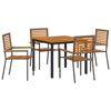 vidaXL Set da Pranzo per Giardino 5 pcs Grigio 90 x 90 x 75 cm