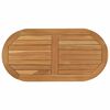 vidaXL Piano del tavolo 80 x 40 x 2,5 cm Ovale Legno di teak solido
