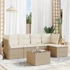 vidaXL Set Divano da Giardino 6 pz con Cuscini Beige in Polyrattan