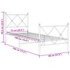 vidaXL Giroletto con Testiera e Pediera Metallo Bianco 75x190 cm