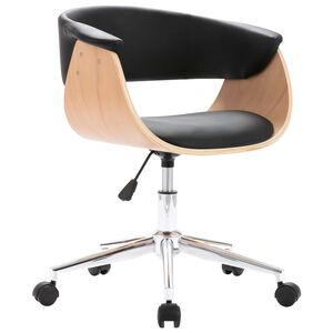 vidaXL Sedia da Ufficio Girevole Nera in Legno Piegato e Similpelle
