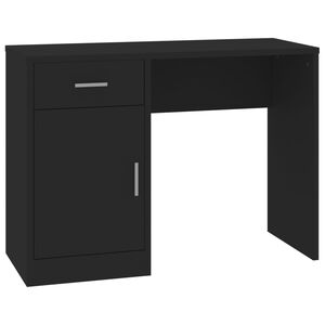 vidaXL Scrivania Cassetto Nero 100x40x73cm Legno Multistrato