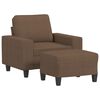 vidaXL Poltrona con Poggiapiedi Marrone 60 cm in Tessuto