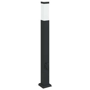 vidaXL Lampada a paletto con presa elettrica 80 cm Nera IP44
