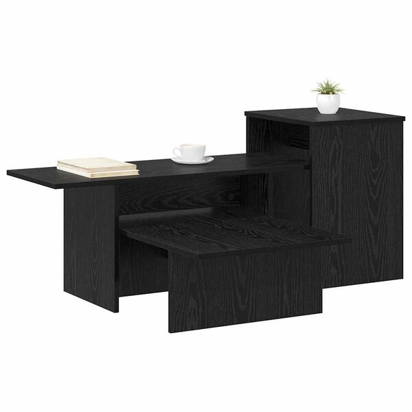 vidaXL Tavolo consolle Rovere Nero 91,5 x 35 x 38,5 cm