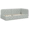 vidaXL Cornice del letto ad angolo Grigio chiaro 90 x 200 cm Velluto