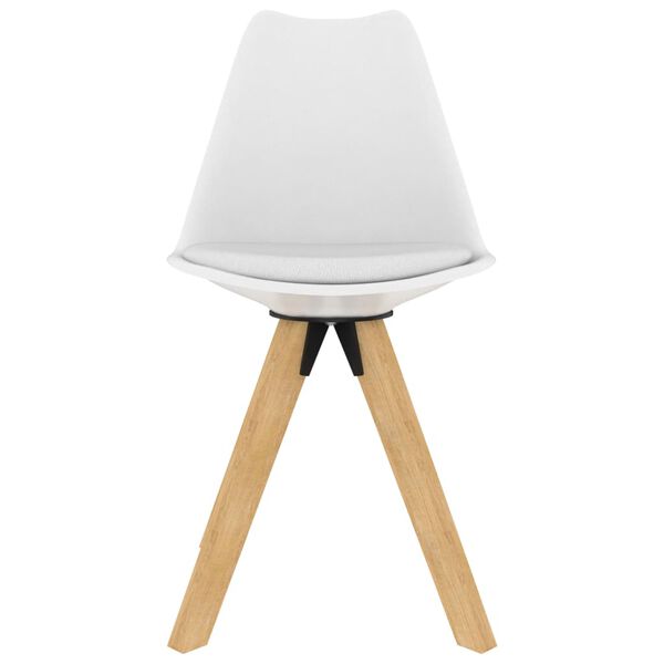 vidaXL Sedie da Pranzo 4 pz Bianche in PP e Legno Massello di Faggio