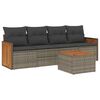vidaXL Set Divano da Giardino 5 pz con Cuscini Grigio in Polyrattan