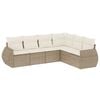 vidaXL Set Divano da Giardino 6 pz con Cuscini Beige in Polyrattan