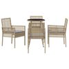 vidaXL Set da Pranzo per Giardino 5 pcs Beige Poly Rattan
