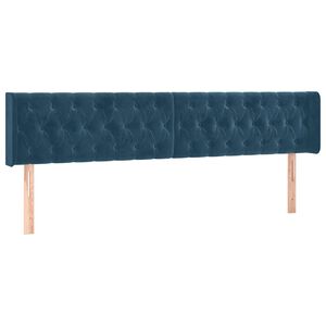 vidaXL Testiera Blu Scuro 200x7x78/88 cm in Velluto