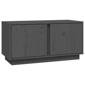 vidaXL Mobile Porta TV Grigio 80x35x40,5 cm in Legno Massello di Pino