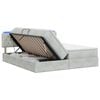 vidaXL Letto con contenitore LED e materasso Grigio Chiaro