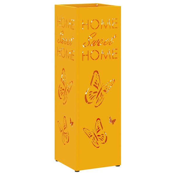 vidaXL Supporto per Ombrellone Senape 15.5 x 15.5 x 49 cm Metallo