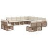 vidaXL Set Divano da Giardino 13 pz Beige e Bianco Crema polyrattan