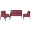 vidaXL Set divani 3 pcs Rosso Vino 115 x 56 x 80 cm Legno compensato