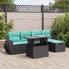 vidaXL Set Divano da Giardino 6pz con Cuscini Grigio Polyrattan Acacia
