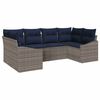 vidaXL Set Divano da Giardino 6 pcs Grigio e Blu Navy polyrattan