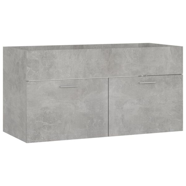 vidaXL Mobile Sottolavabo Grigio Cemento 90x38,5x46 cm Multistrato
