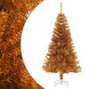 vidaXL Albero di Natale Artificiale con Supporto Oro 120 cm PET
