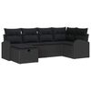 vidaXL Set Divano da Giardino con cuscino 6 pcs Nero Poly Rattan