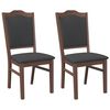 vidaXL Sedie da Pranzo con Cuscini 2pz Marrone Legno Massello di Hevea
