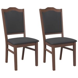 vidaXL Sedie da Pranzo con Cuscini 2pz Marrone Legno Massello di Hevea