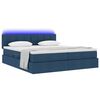 vidaXL Letto con luci a strisce a LED Blu 180 x 200 cm Tessuto
