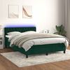vidaXL Letto a Molle con Materasso e LED Verde Scuro 140x200cm Velluto