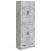 vidaXL Set di armadi 2 pz Grigio Cemento Legno ingegnerizzato