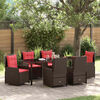 vidaXL Set da Pranzo per Giardino 7 pcs Marrone Poly Rattan