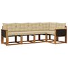 vidaXL Set di divani da esterno 5 pz Naturale e Beige