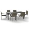 vidaXL Set da Pranzo Giardino 7pz Nero e Grigio con Cuscini Polyrattan