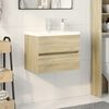 vidaXL Set Mobili da Bagno 2 pz in Ceramica e Legno Multistrato