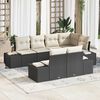 vidaXL Set Divano da Giardino 7 pcs Nero e Crema polyrattan