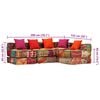 vidaXL Pouf Modulare a 4 Posti in Tessuto Patchwork