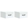vidaXL Mobiletto da notte a muro 2 pcs Bianco 34,5 x 33 x 20 cm