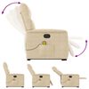 vidaXL Poltrona Alzapersona Reclinabile Massaggiante Crema Microfibra
