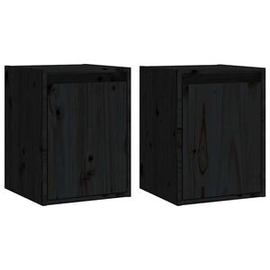 vidaXL Pensili 2 pz Neri 30x30x40 cm in Legno Massello di Pino