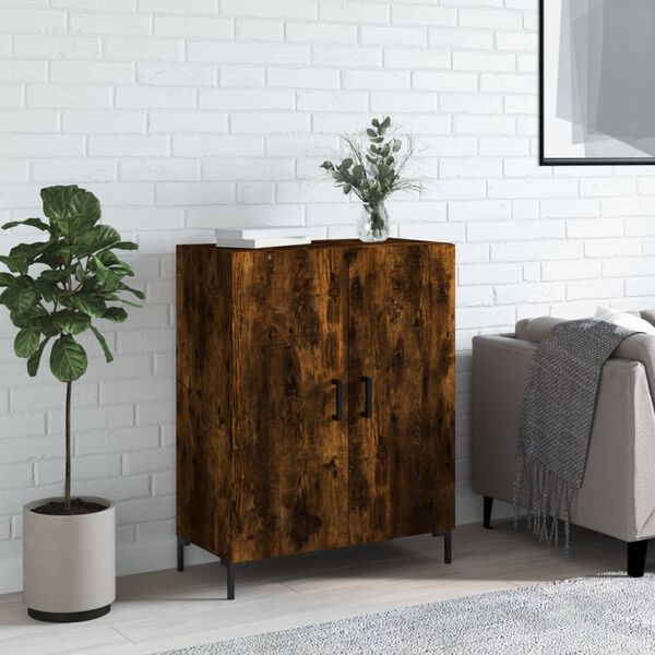 vidaXL Credenza Rovere Fumo 69,5x34x90 cm in Legno Multistrato