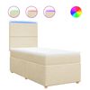 vidaXL Giroletto a Molle con Materasso Crema 90x200 cm inTessuto