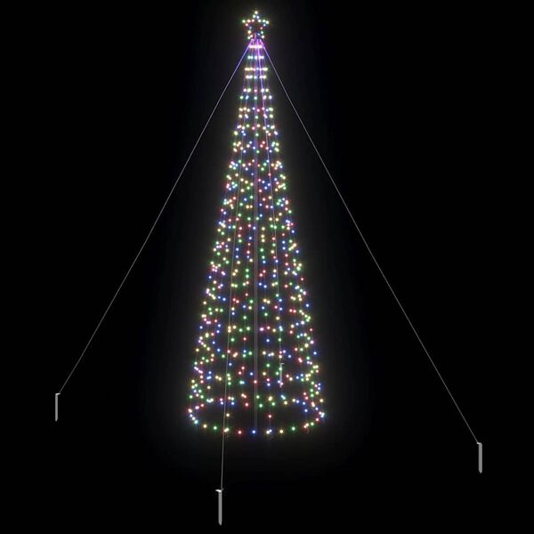 vidaXL Albero di Natale LED con picchetti per il terreno 400 cm Ferro