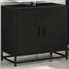vidaXL Mobile Lavabo da Bagno Nero 65x33x60 cm in Legno Multistrato