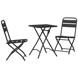 vidaXL Set bistrot 3 pz Antracite Acciaio