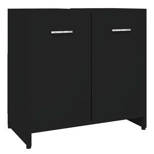 vidaXL Mobile da Bagno Nero 60x33x61 cm in Legno Multistrato