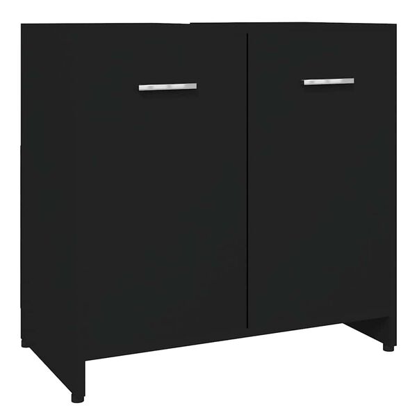 vidaXL Mobile da Bagno Nero 60x33x61 cm in Legno Multistrato