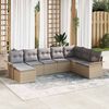 vidaXL Set Divano da Giardino con cuscino 8 pcs Beige Poly Rattan